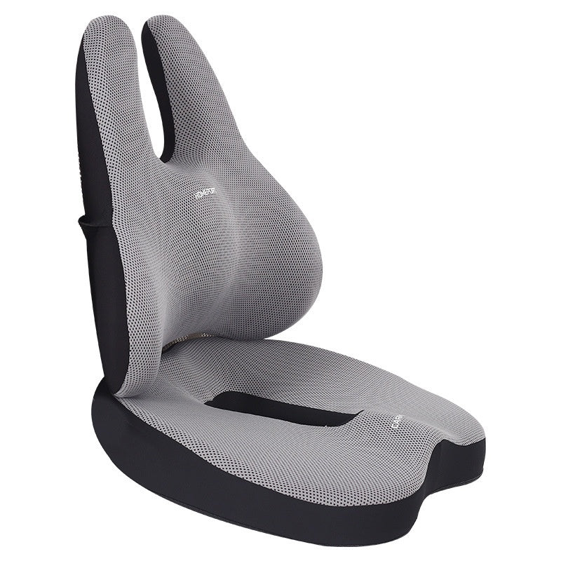ErgoVue Contour support shown from the front, showing the breathable cover and strap fitting